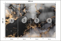 Fototapeta Do Salonu Czarno-Szary MARMUR Kamień Abstrakcja Dekoracja Ścienna - Miniaturka zdjęcia nr 2