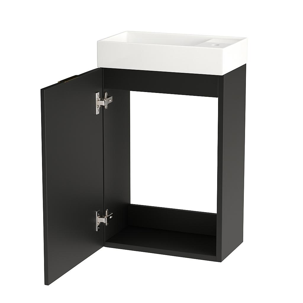 Szafka łazienkowa WILLY 40x22x57 cm z umywalką czarna ryflowana slim do łazienki  nr. 4