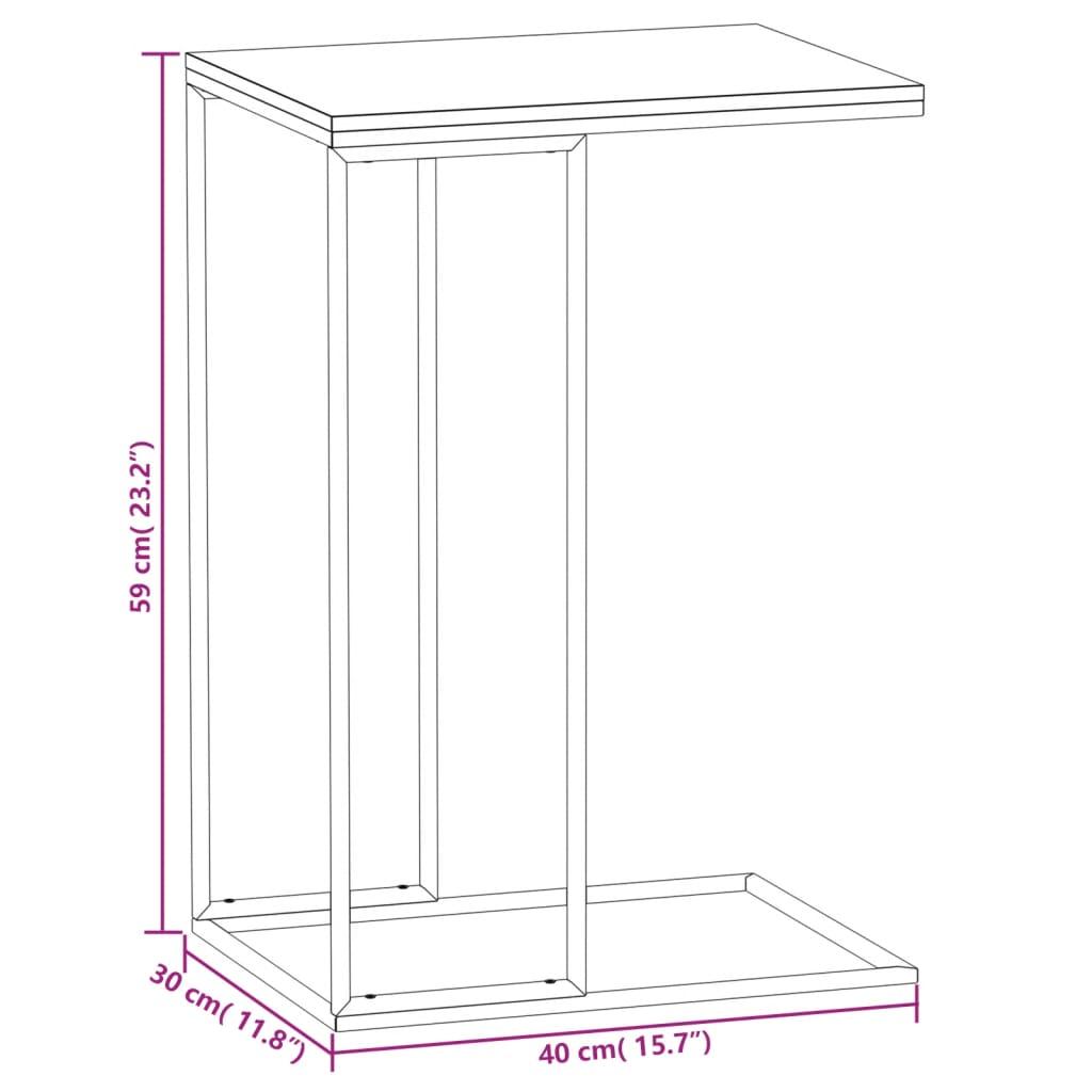 Stolik kawowy 40x30x59 cm boczny na metalowej ramie czarny  do salonu nr. 6