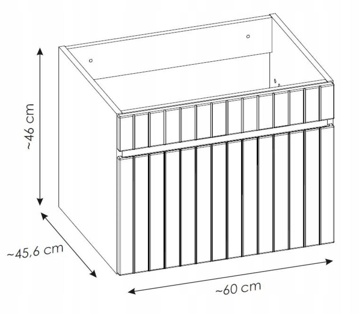 Szafka pod umywalkę 60 cm ICONIC WHITE biała z blatem dąb frezowany front szuflady do łazienki  nr. 10