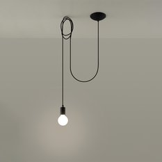 Lampa wisząca EDISON 1 LONG czarny 150x150x300cm nowoczesna E27 do salonu - Miniaturka zdjęcia nr 3