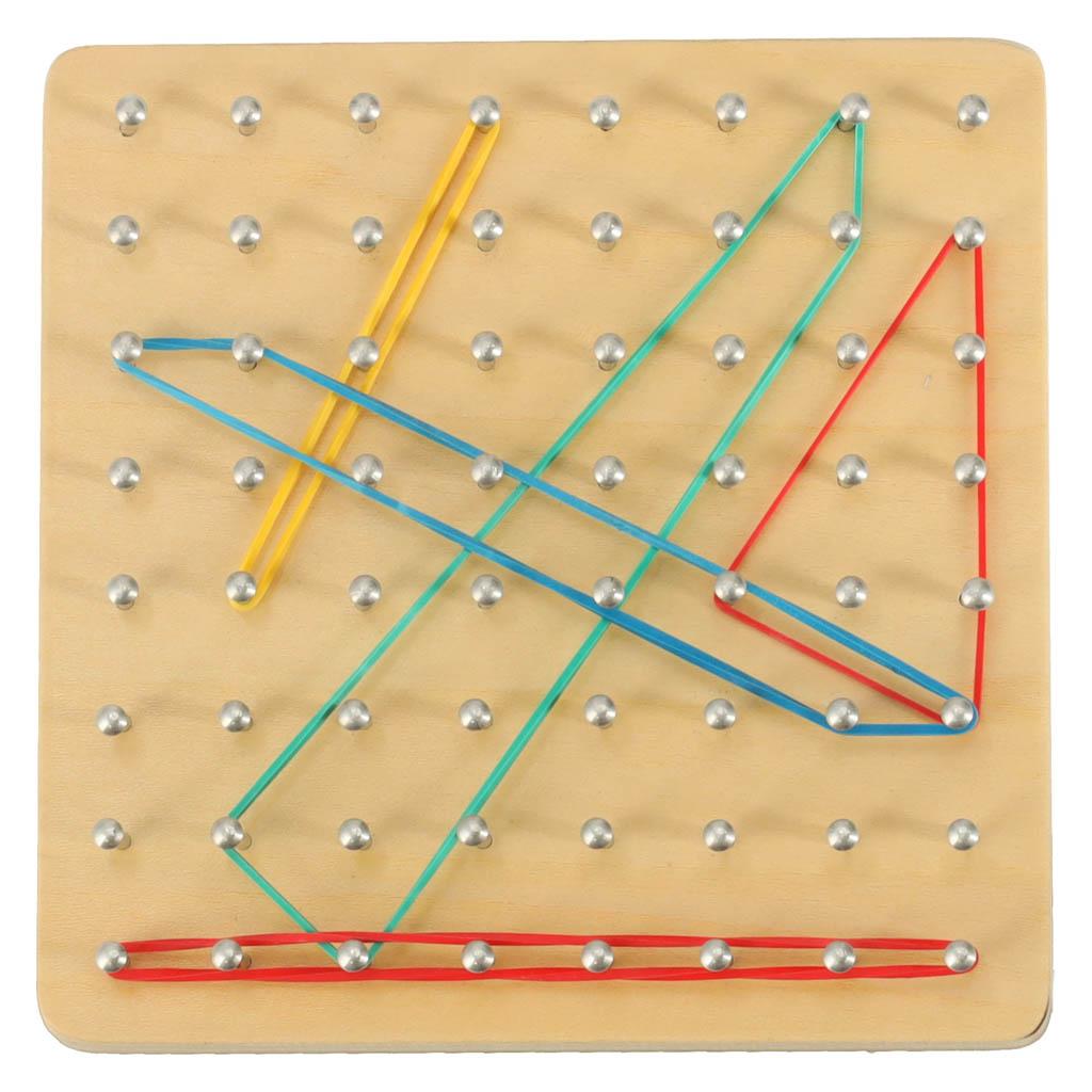 Geoboard geoplan drewniana układanka tworzenie kształtów z gumek nr. 9