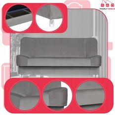 Wersalka SARA 200x95 cm szara rozkładana kanapa z pojemnikiem sofa do salonu Royal - Miniaturka zdjęcia nr 4