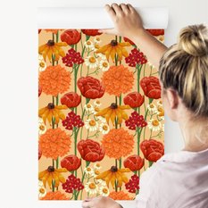 Tapeta Ozdobna KOLOROWE Kwiaty Rumianek Piwonia  - Miniaturka zdjęcia nr 3