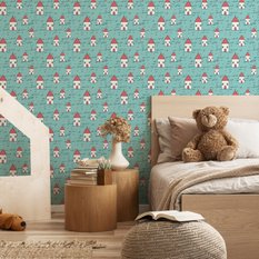 Tapeta Do Pokoju Dziecięcego Rysowane DOMKI Trawa 53x1000  - Miniaturka zdjęcia nr 6
