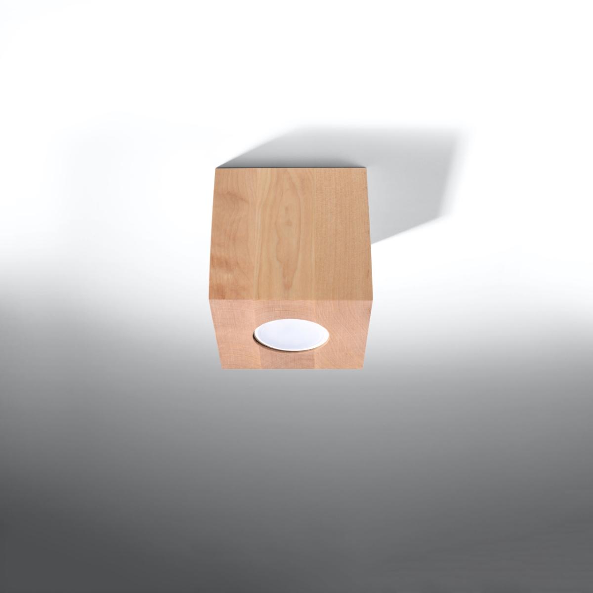 Plafon QUAD naturalne drewno 10x10x10cm GU10 nowoczesna lampa do salonu nr. 2