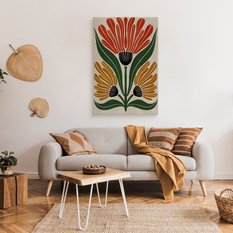 Duży Obraz Do Sypialni Abstrakcyjne Kwiaty Styl Boho Martwa Natura 80x120cm - Miniaturka zdjęcia nr 3