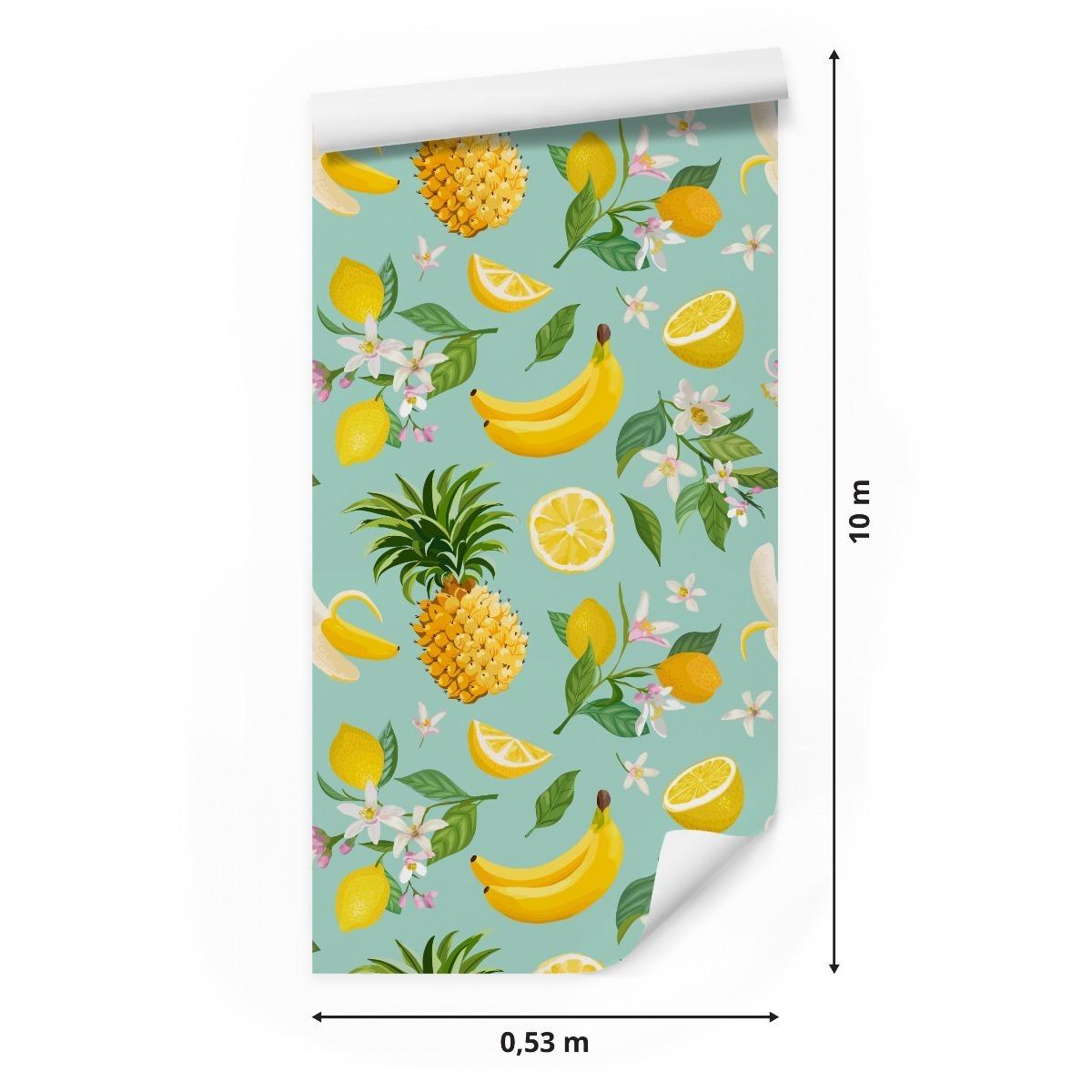 Tapeta Do Kuchni Egzotyczne OWOCE Ananas Kwiaty  nr. 2