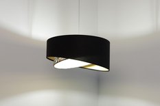 Lampa 45 cm do sypialni salonu wisząca asymetryczna czarno-złota - Miniaturka zdjęcia nr 6