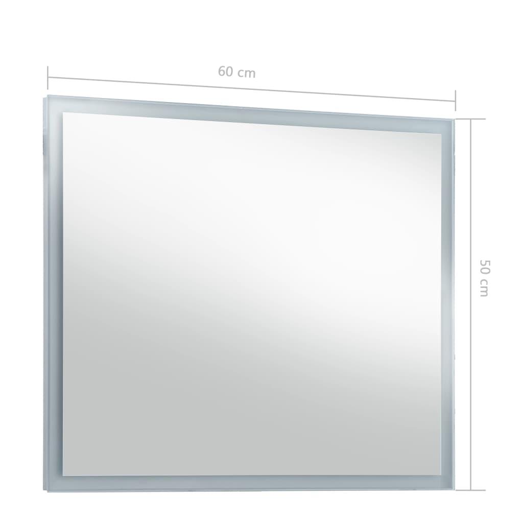 Lustro 60x50 cm do sypialni łazienki ścienne z LED aluminium szklane srebrny  nr. 8