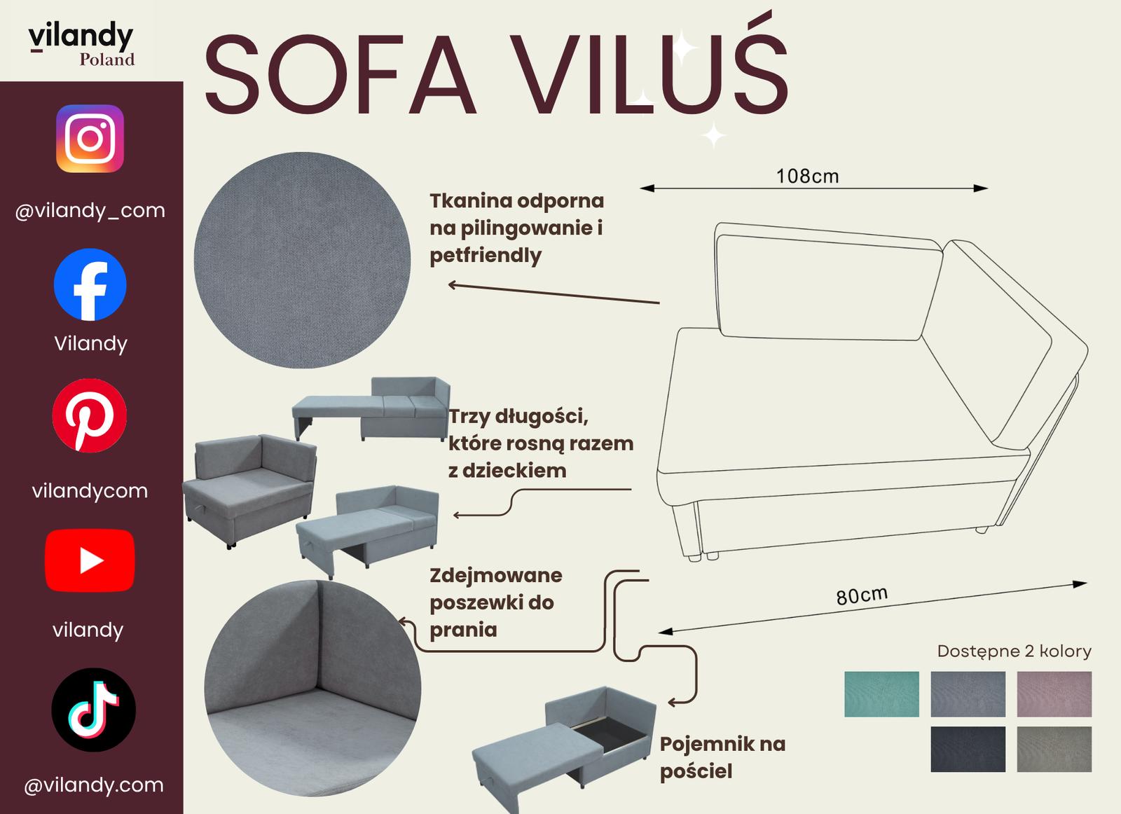 Sofa Viluś 106x75x80 cm szary rozkładana sofa narożna jednoosobowa z funkcją spania i pojemnikiem na pościel nr. 14