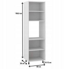 Korpus szafka kuchenna dolna 60x207x56 cm słupek pod piekarnik z akcesoriami biały do kuchni  - Miniaturka zdjęcia nr 2