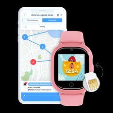 Zegarek smartwatch opaska dla dzieci Locon Watch Lite GPS różowy - Miniaturka zdjęcia nr 6