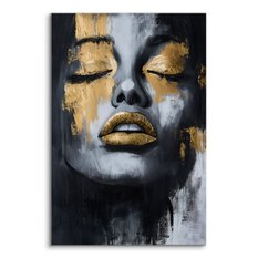 Obraz Na Płótnie Do Sypialni Abstrakcja Styl Glamour Kobiecy Portret 50x70cm - Miniaturka zdjęcia nr 2