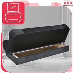 Wersalka SARA 200x95 cm ciemnoszara rozkładana kanapa z pojemnikiem sofa do salonu Royal - Miniaturka zdjęcia nr 6