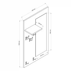 Wieszak z lustrem 60x20x100 cm dąb sonoma - Miniaturka zdjęcia nr 6