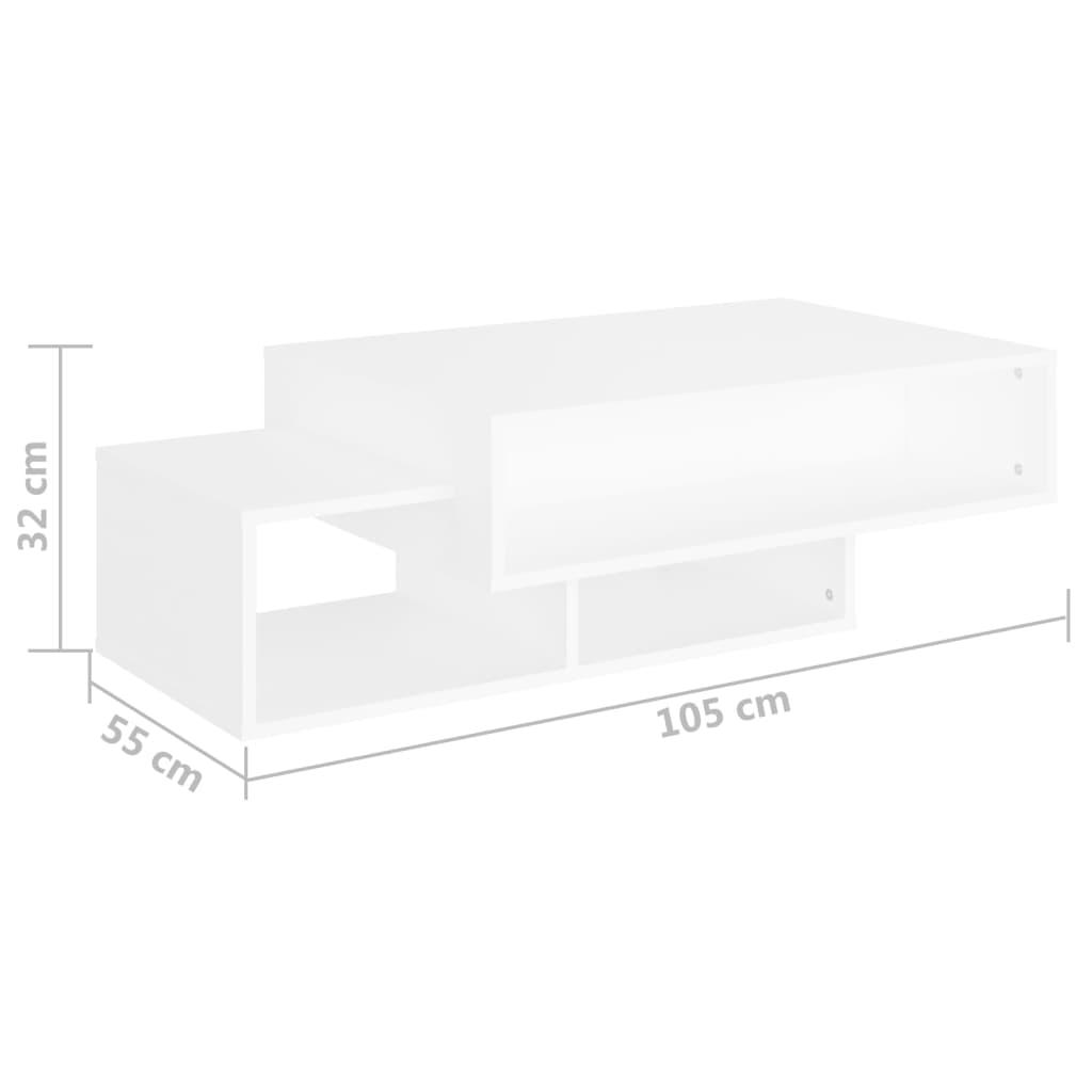 Stolik kawowy 105x55x32 cm z przestronnymi półkami biały do salonu nr. 7