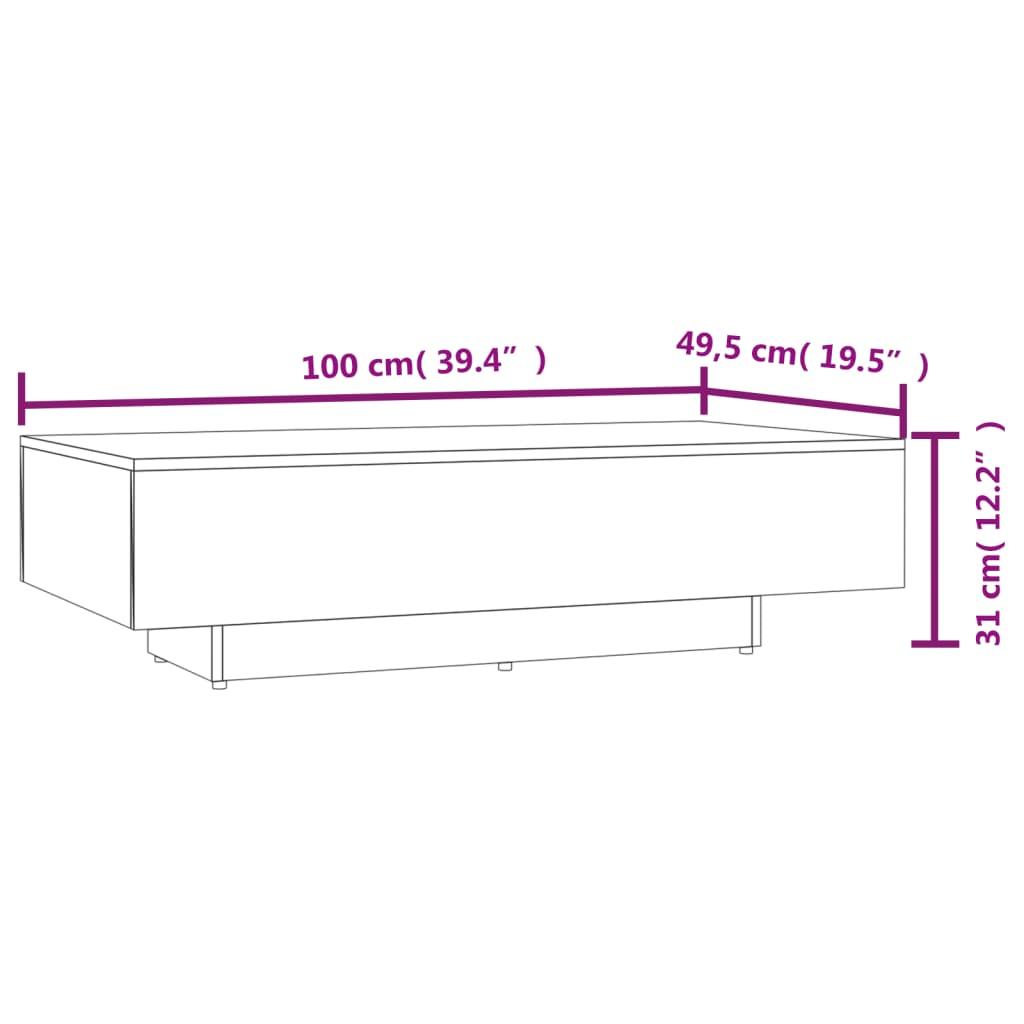 Stolik kawowy 115x60x31 cm z pojemnymi dwoma szufladami przydymiony dąb do salonu nr. 6