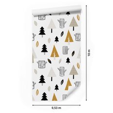 Tapeta LAS Liście Drzewka Styl Skandynawski Ozdoba  - Miniaturka zdjęcia nr 2