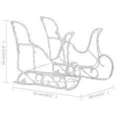  Świąteczna dekoracja 280x28x55 cm renifery z saniami akryl na święta do ogrodu - Miniaturka zdjęcia nr 9