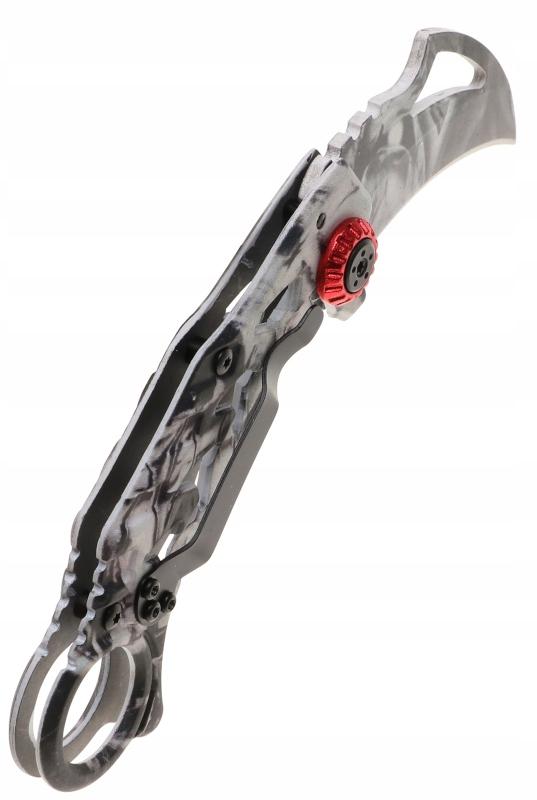 Nóż myśliwski 17 cm / 6 cm scyzoryk karambit składany turystyczny survivalowy srebrny nr. 4