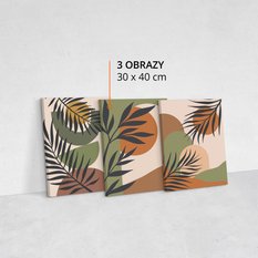 Obrazy Na Ścianę Set Abstrakcja Liście Palmowe Natura Styl Boho 90x40cm - Miniaturka zdjęcia nr 10