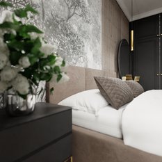 Łóżko tapicerowane do sypialni 180x200x100 cm podwójne z pojemnikiem modne beżowe - Miniaturka zdjęcia nr 7