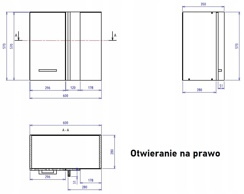 Szafka kuchenna górna wisząca narożna prawa 60x57x30 cm kaszmir do zestawów czarne uchwyty do kuchni  nr. 4