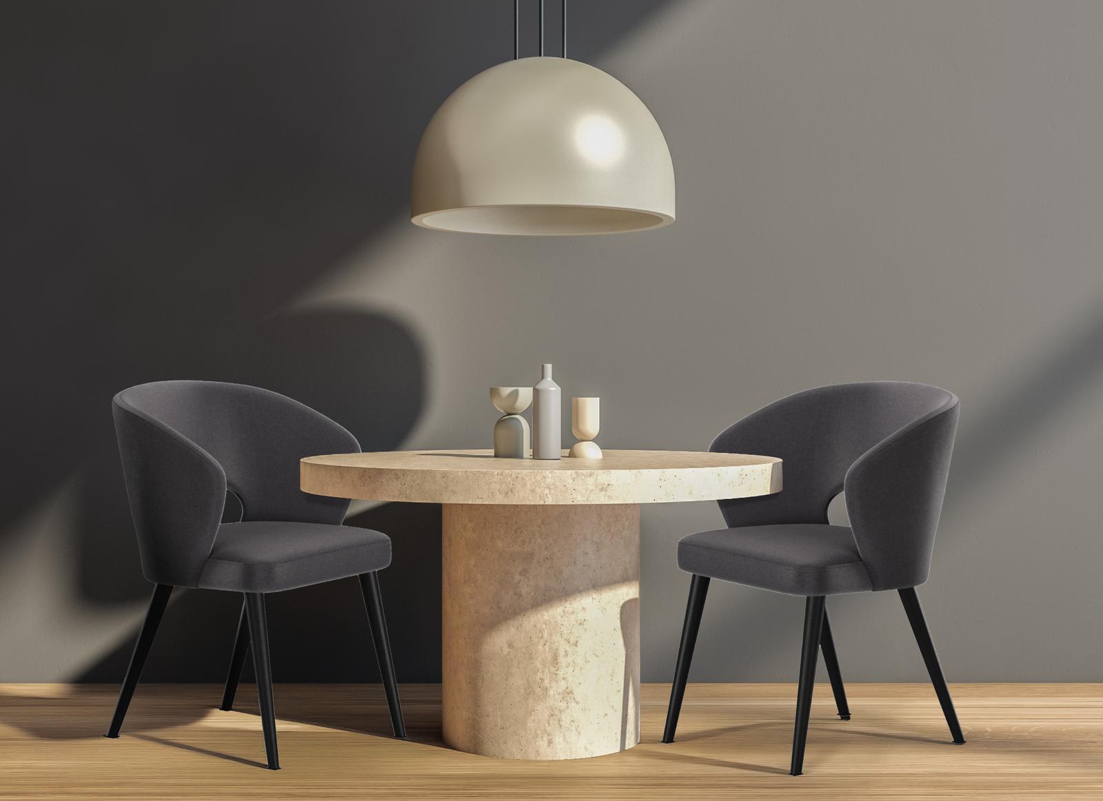 Krzesło DELUXE KR-8 53x49x83 cm welurowe do jadalni ciemnoszary nr. 2