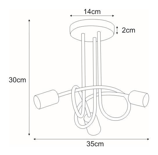 Lampa sufitowa K-3620 DEZE 35x30x35 cm do salonu lub pokoju czarny nr. 3