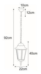 Lampa ogrodowa wisząca K-5006H LOZANA 22x92x40 cm do ogrodu czarny - Miniaturka zdjęcia nr 7