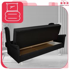 Wersalka sofa uszak kanapa rozkładana Ari czarna - Miniaturka zdjęcia nr 5