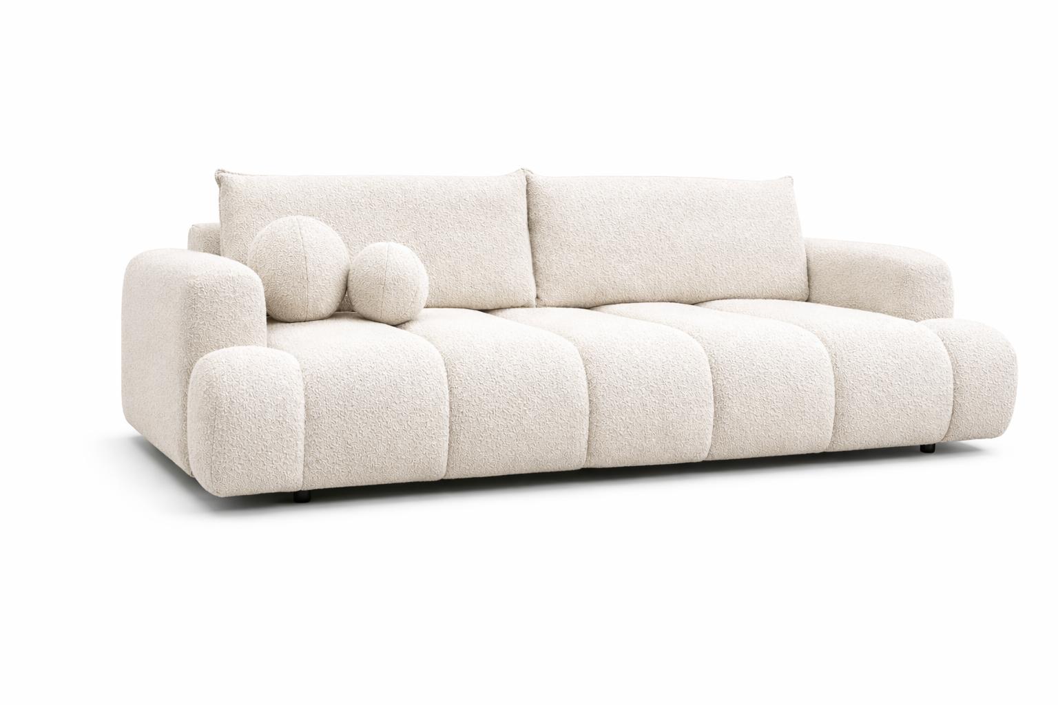 Kanapa rozkładana trzyosobowa Mediolan 250x112x90 cm LOOP 01 sofa z funkcją spania ivory nr. 4