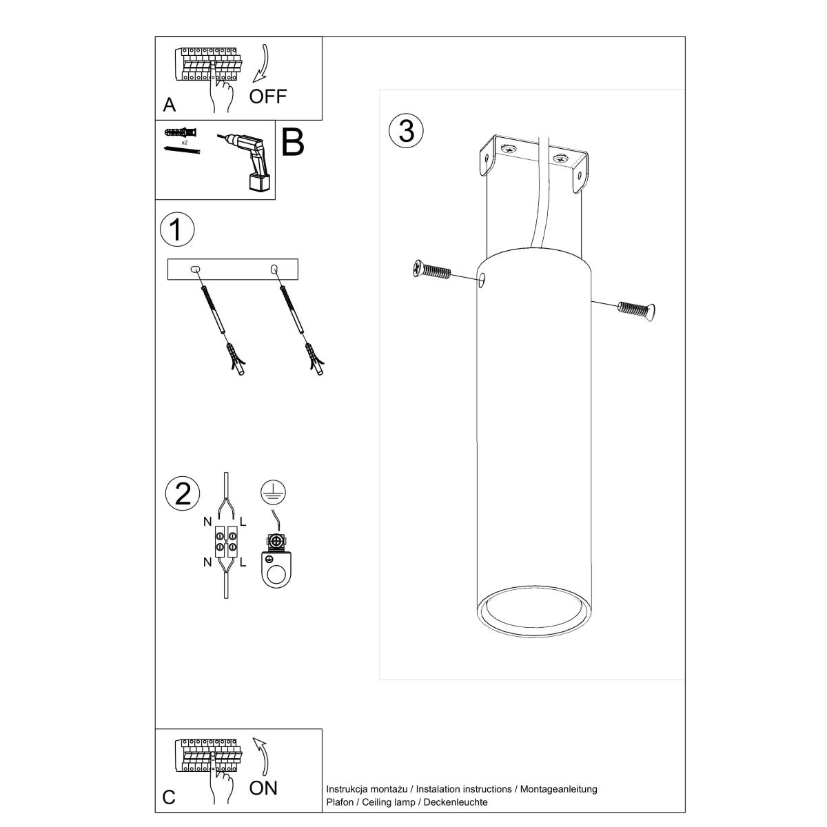 Plafon LAGOS 20 biały 20x6x6cm nowoczesna lampa GU10 do salonu  nr. 8