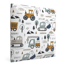 Panele tapicerowane 30x30 cm koparki traktory z nadrukiem dla dzieci na ścianę - Miniaturka zdjęcia nr 1