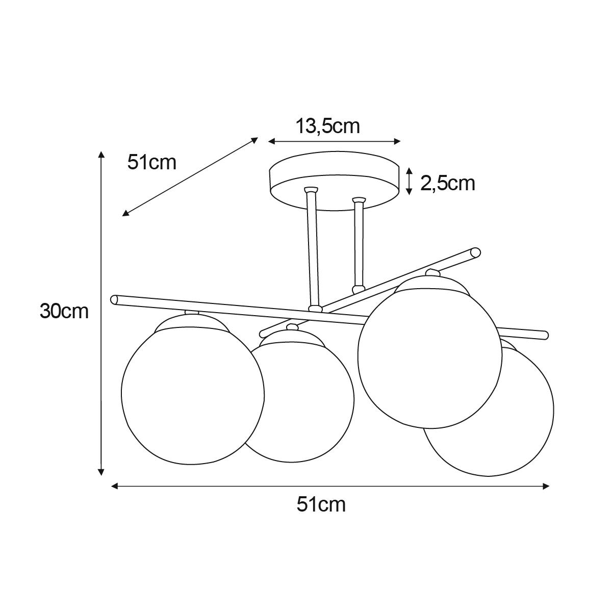 Lampa sufitowa K-5161 DELTA 51x30x51 cm do salonu lub pokoju bursztynowy/czarny nr. 2