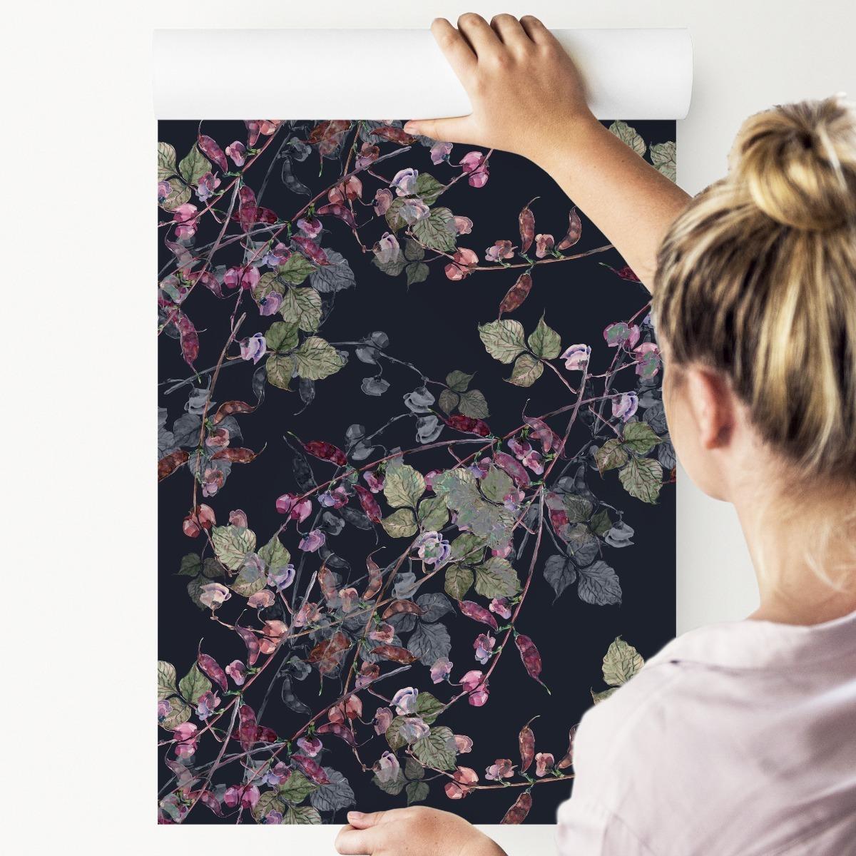 Tapeta Ścienna Kolorowe AKWARELOWE Kwiaty Liście  nr. 7