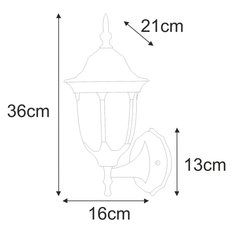 Kinkiet K-5007A/N VASCO 16x36x21 cm do ogrodu czarny/złoty - Miniaturka zdjęcia nr 2