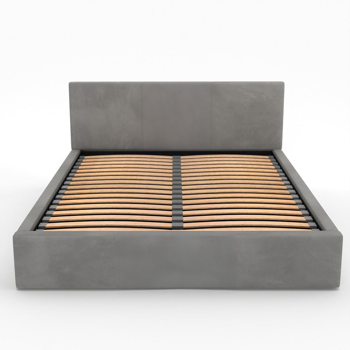 Łóżko tapicerowane do sypialni basic 120x200x88 cm łóżko podwójne z pojemnikiem szare nr. 12