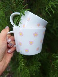 Kubek zestaw 350 ml 200 ml odporna na zmywarkę porcelana w wiśnie biała - Miniaturka zdjęcia nr 3