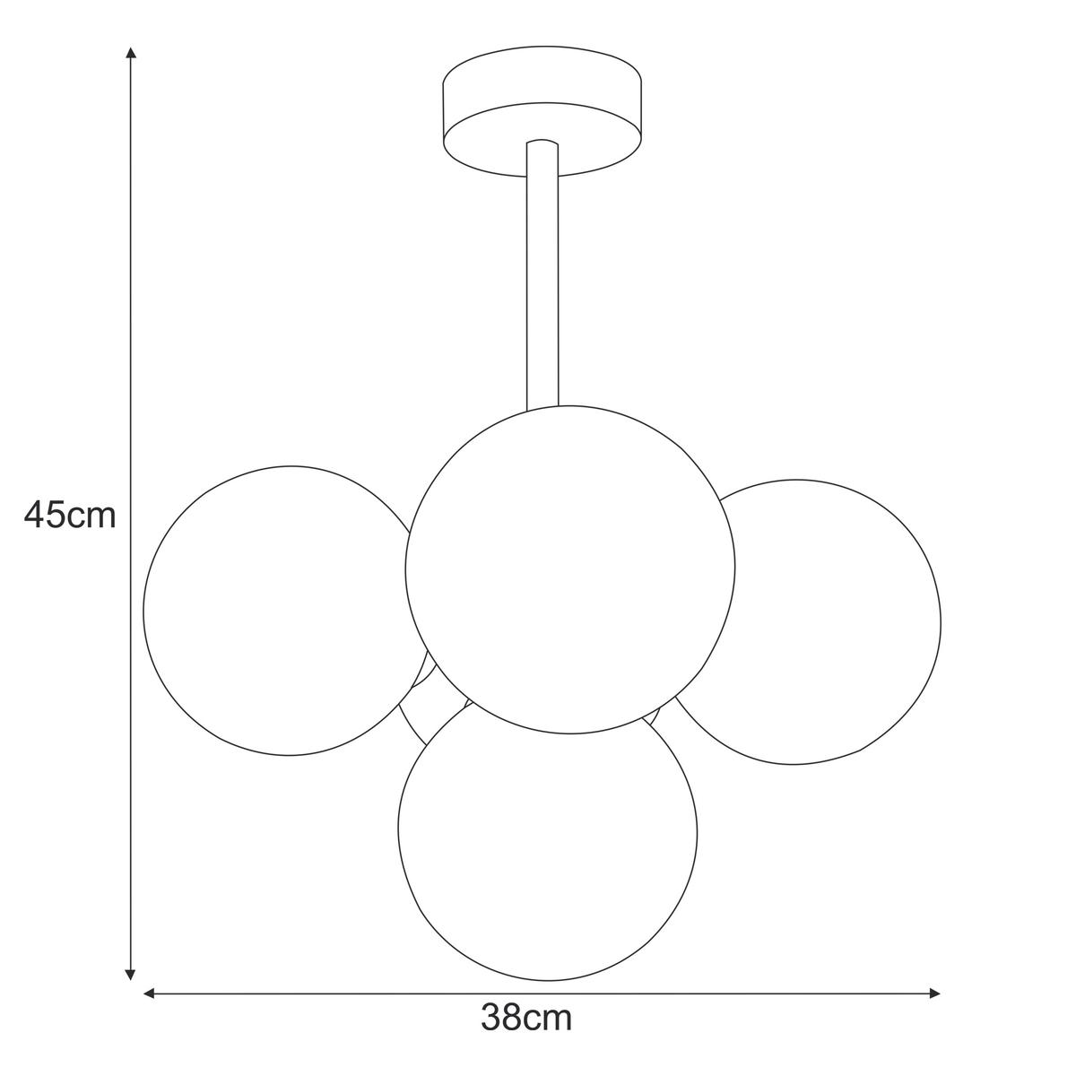 Lampa sufitowa K-5367 PIRO 38x45x38 cm do salonu lub pokoju czarny/bursztynowy nr. 5