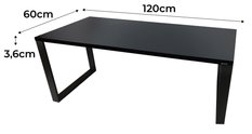 Biurko gamingowe model 0 Low 120x60x3.6 cm czarne loftowe stół stabilne do pokoju gracza - Miniaturka zdjęcia nr 2