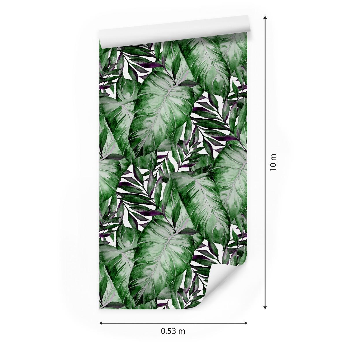Tapeta, z Efektem 3 D, Tropikalna Dekoracja, Liście nr. 2