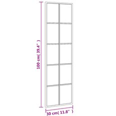 Lustro 30x100 cm do sypialni łazienki ścienne prostokątne żelazo czarne - Miniaturka zdjęcia nr 8