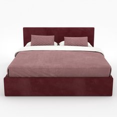 Łóżko tapicerowane do sypialni 180x200x88 cm podwójne z pojemnikiem basic bordowe - Miniaturka zdjęcia nr 11