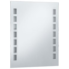 Lustro 50x60 cm do sypialni łazienki z LED aluminium szklane srebrny - Miniaturka zdjęcia nr 3