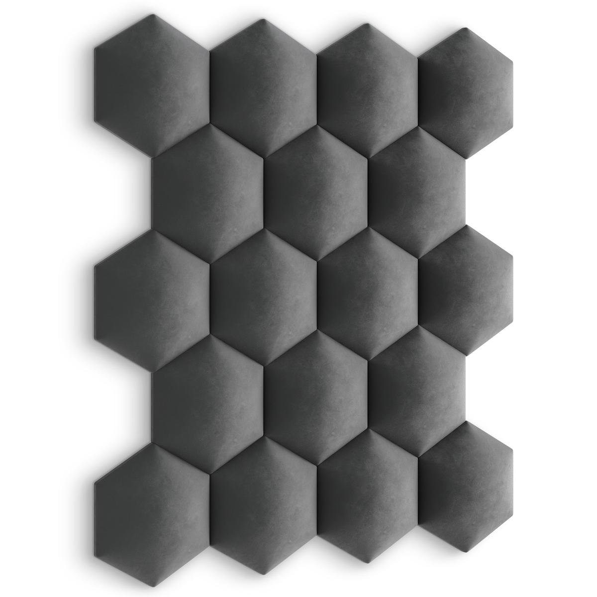 Panele tapicerowane 26x30 hexagon magic velvet grafitowy nr. 6