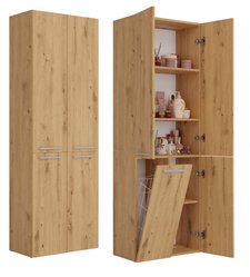 Słupek łazienkowy NEL DD 1K 174x60x30 cm szafka łazienkowa kosz na pranie regał dąb artisan - Miniaturka zdjęcia nr 1
