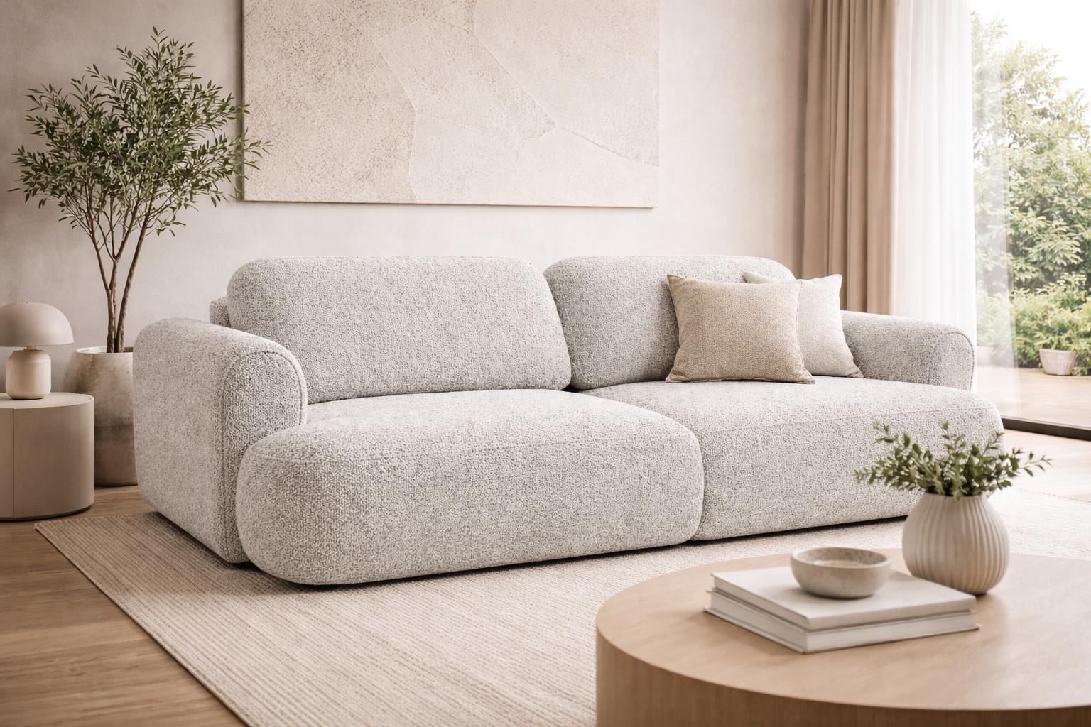 Kanapa rozkładana trzyosobowa ITALY 253x110x71 cm LOOP sofa z funkcją spania szara nr. 3