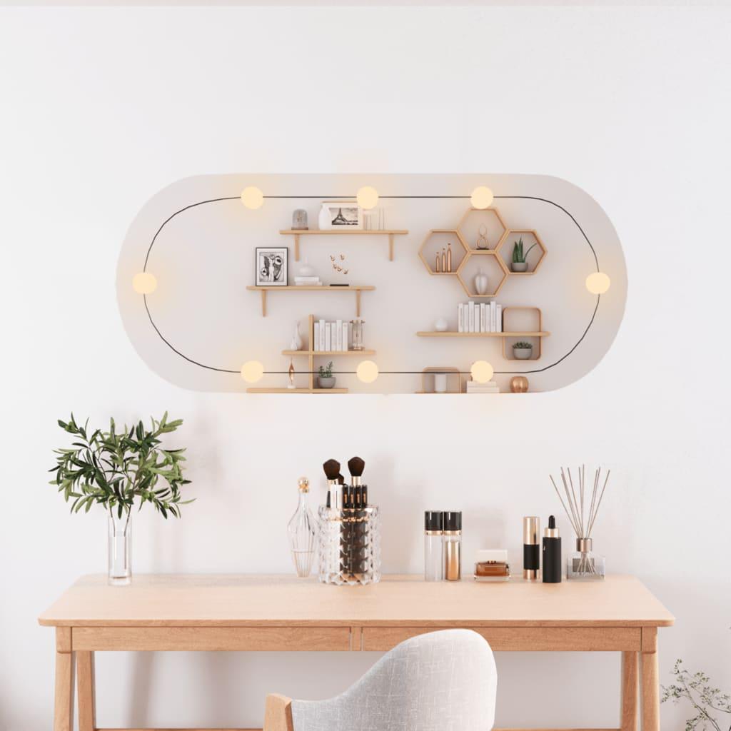 Lustro 40x90 cm do sypialni łazienki ścienne z LED owalne szklane  nr. 3